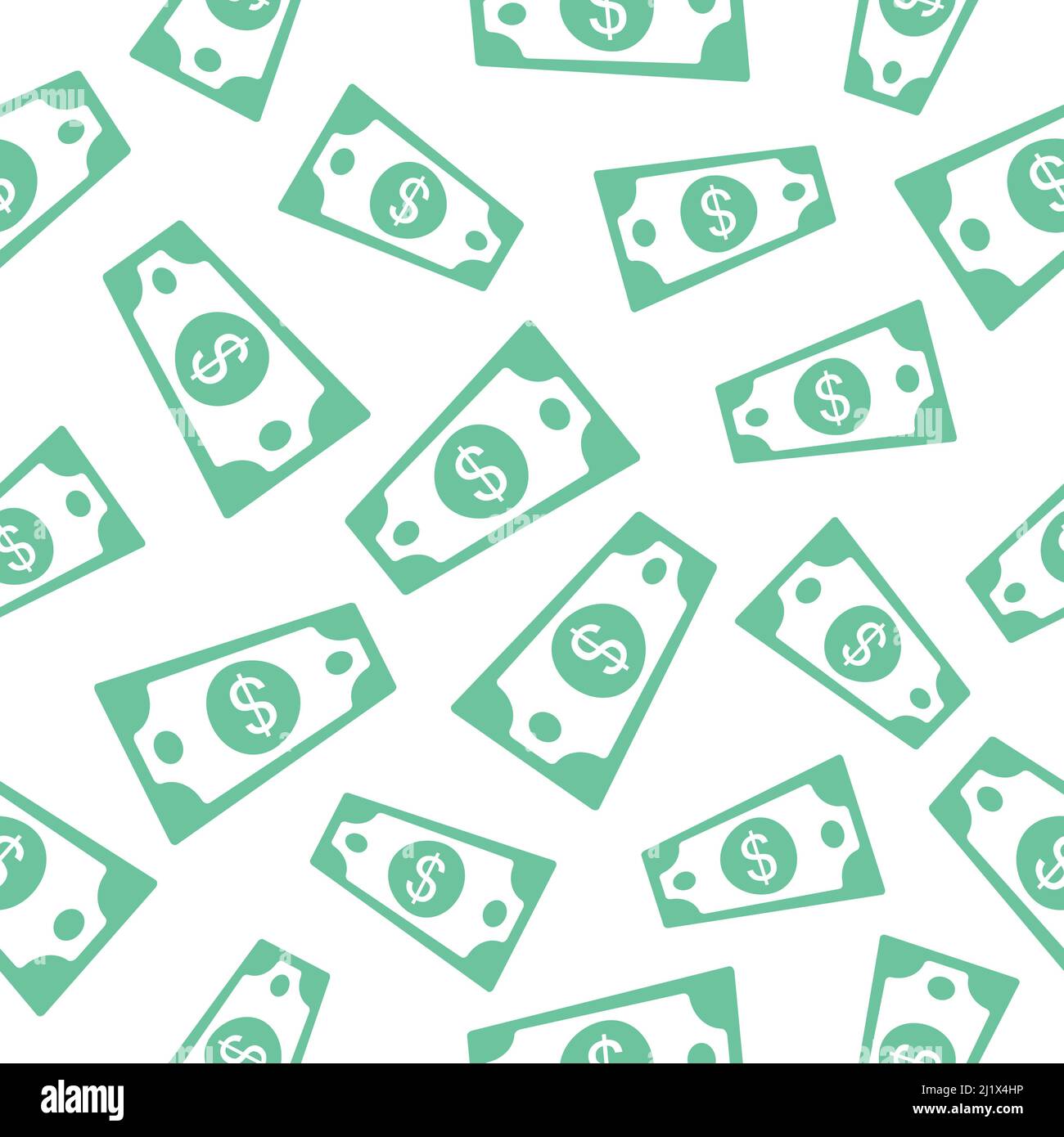 Modello di denaro cartaceo senza giunture con valuta in dollari volante. Illustrazione Vettoriale
