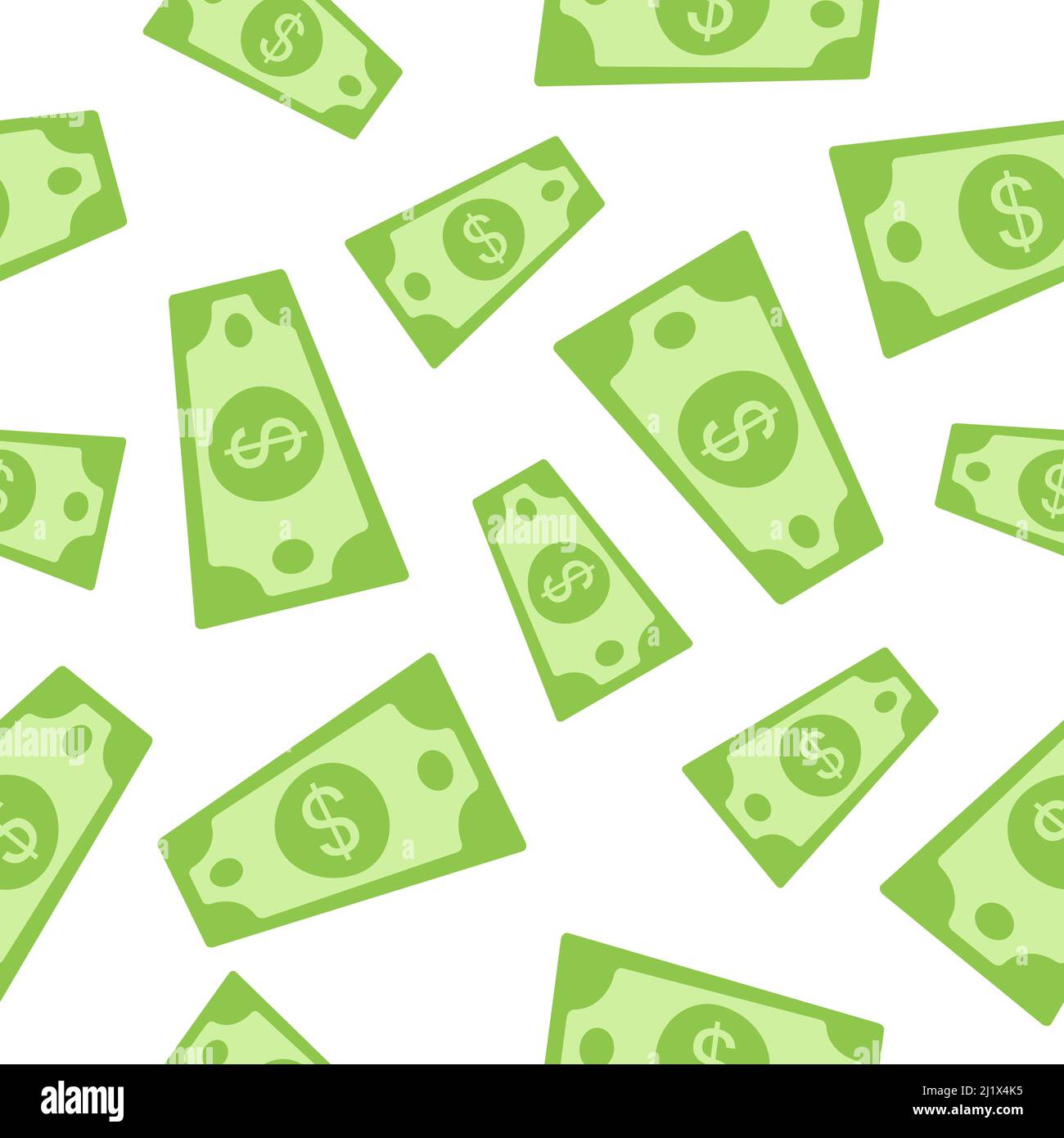 Modello di denaro cartaceo senza giunture con valuta in dollari volante. Illustrazione Vettoriale