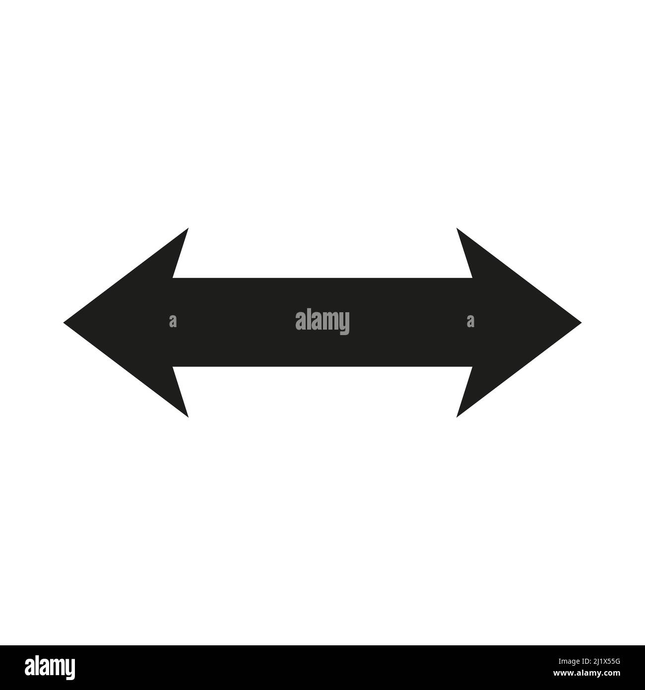 Simbolo a doppia freccia. 2 icona freccia laterale. Vettore isolato su bianco. Illustrazione Vettoriale