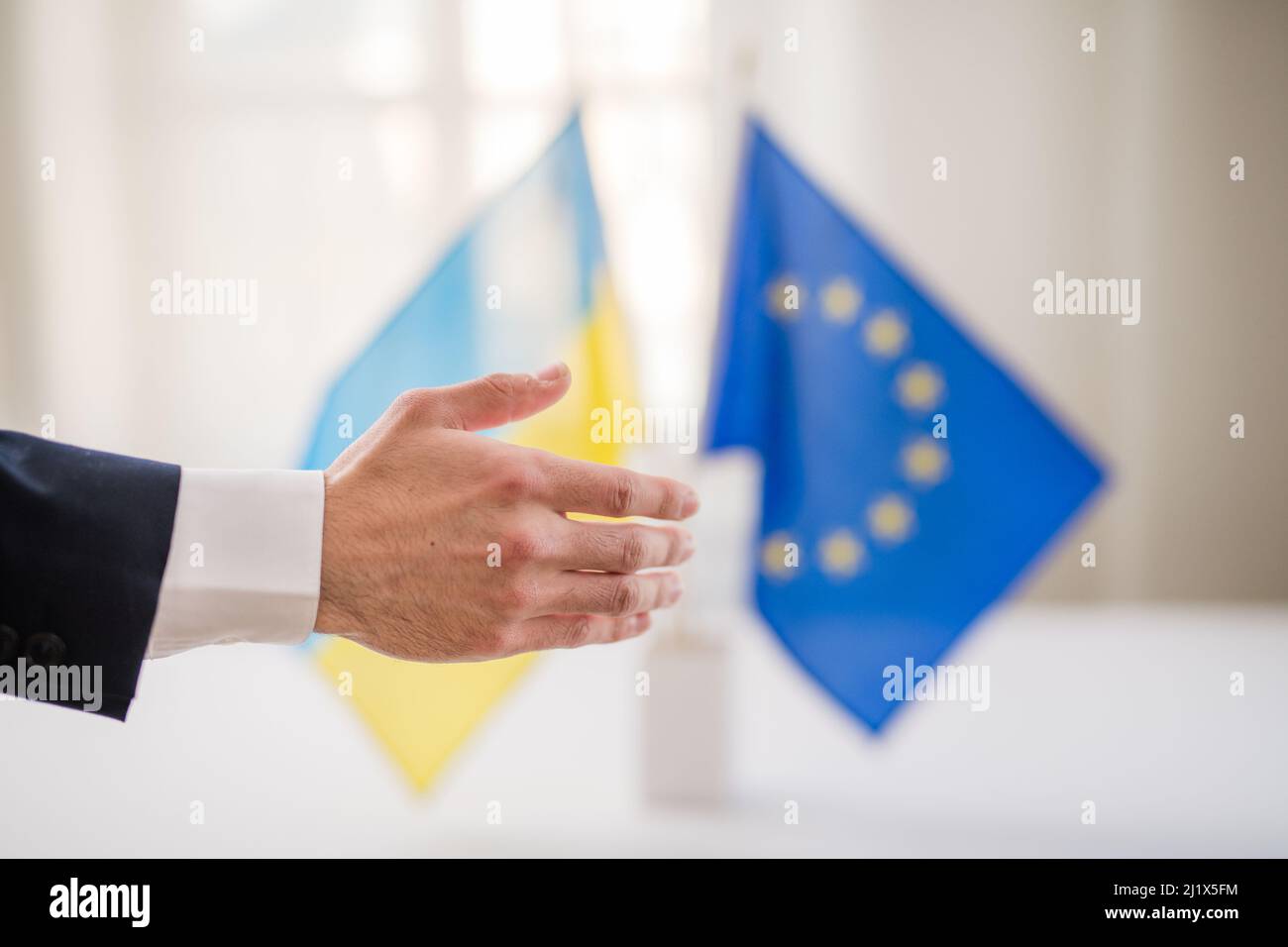 Ucraina in attesa di inclusione nell'Unione europea, concetto. Foto Stock