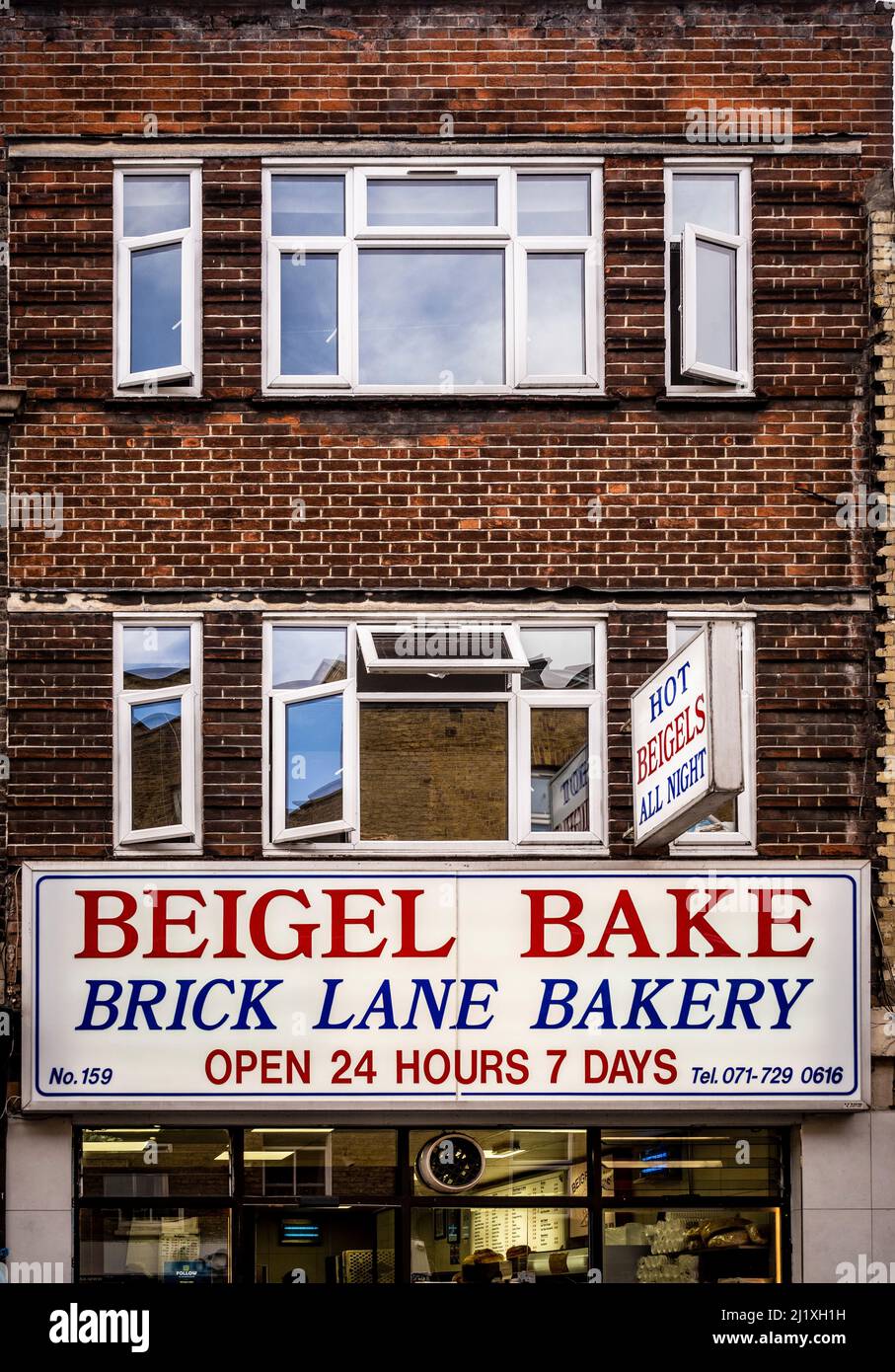 Facciata esterna della panetteria Beigel Bake Lane. Londra Foto Stock