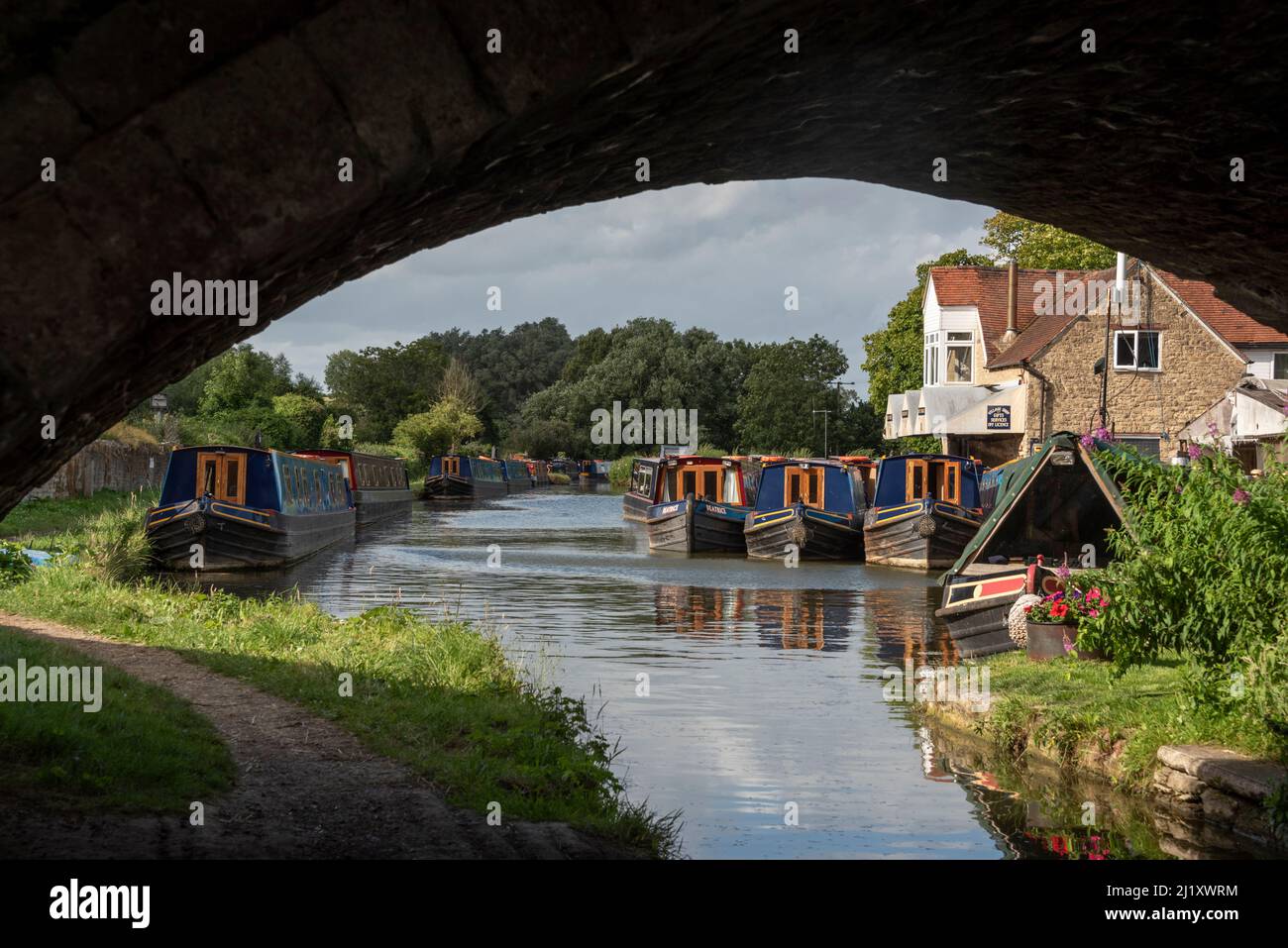 Cantiere di Lower Heyford, Oxford Canal, Oxfordshire, Regno Unito Foto Stock