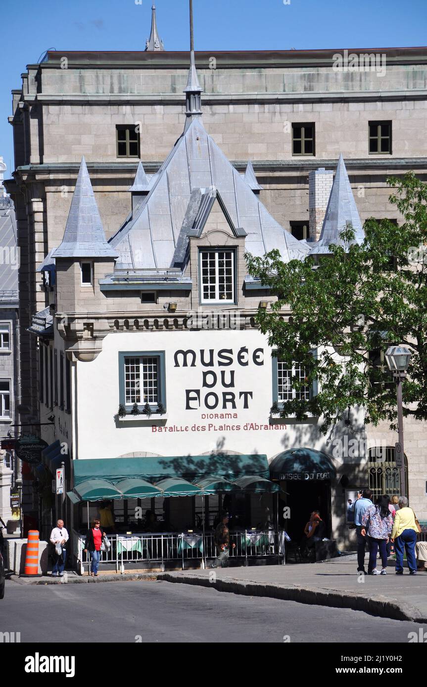 Museo di Fort (Musee du Fort) al 10 Rue Sainte Anne Street nella città vecchia di Quebec, Canada. Il quartiere storico di Quebec City è patrimonio dell'umanità dell'UNESCO Foto Stock