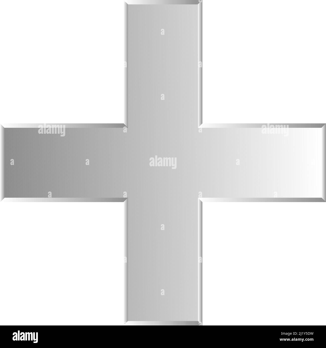 3d croce smussata come assistenza sanitaria, pronto soccorso, risposta di emergenza e come aiuto come simbolo generale. Ambulanza, paramedico, ospedale e clinica simbolo, icona - s Illustrazione Vettoriale