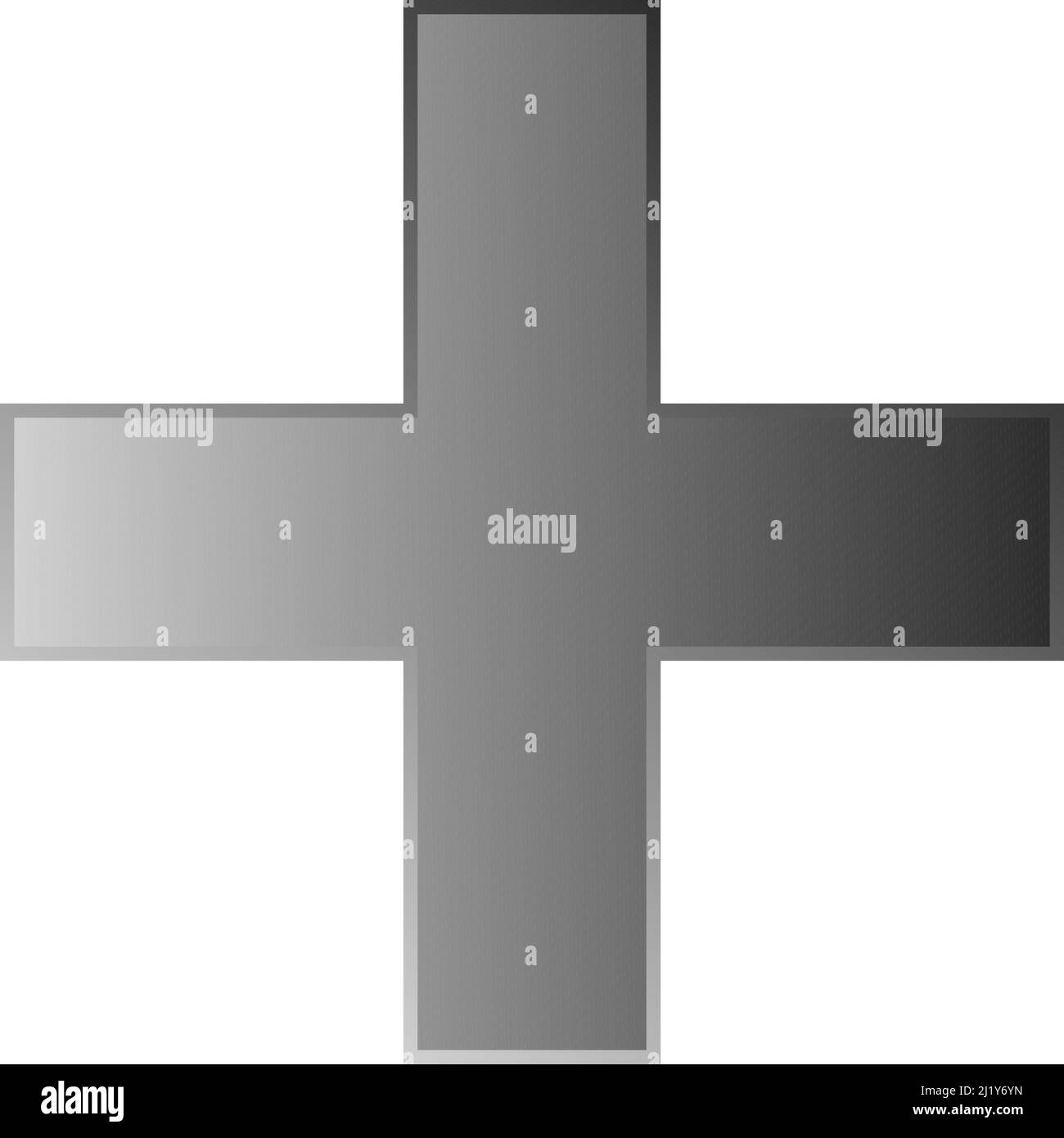 3d croce smussata come assistenza sanitaria, pronto soccorso, risposta di emergenza e come aiuto come simbolo generale. Ambulanza, paramedico, ospedale e clinica simbolo, icona - s Illustrazione Vettoriale