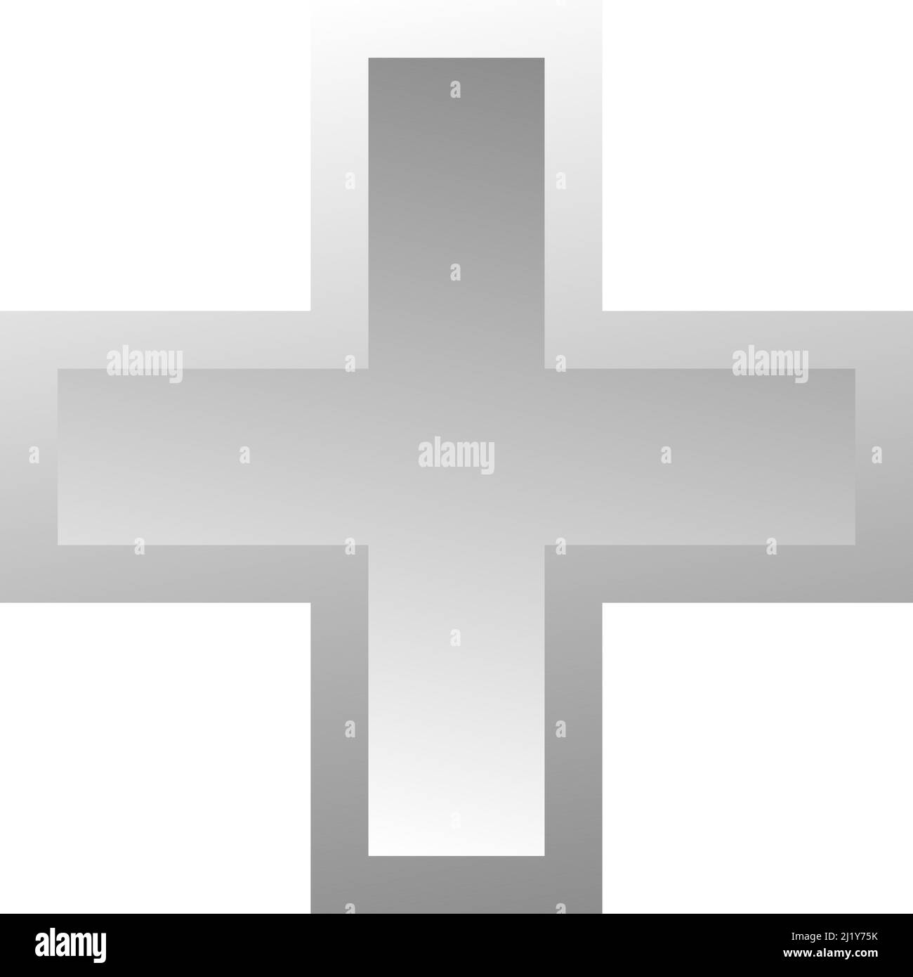 3d croce smussata come assistenza sanitaria, pronto soccorso, risposta di emergenza e come aiuto come simbolo generale. Ambulanza, paramedico, ospedale e clinica simbolo, icona - s Illustrazione Vettoriale