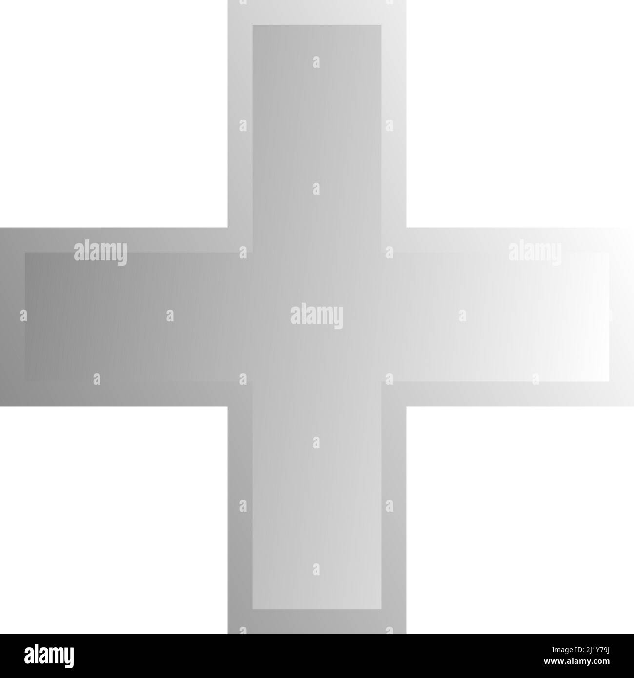 3d croce smussata come assistenza sanitaria, pronto soccorso, risposta di emergenza e come aiuto come simbolo generale. Ambulanza, paramedico, ospedale e clinica simbolo, icona - s Illustrazione Vettoriale