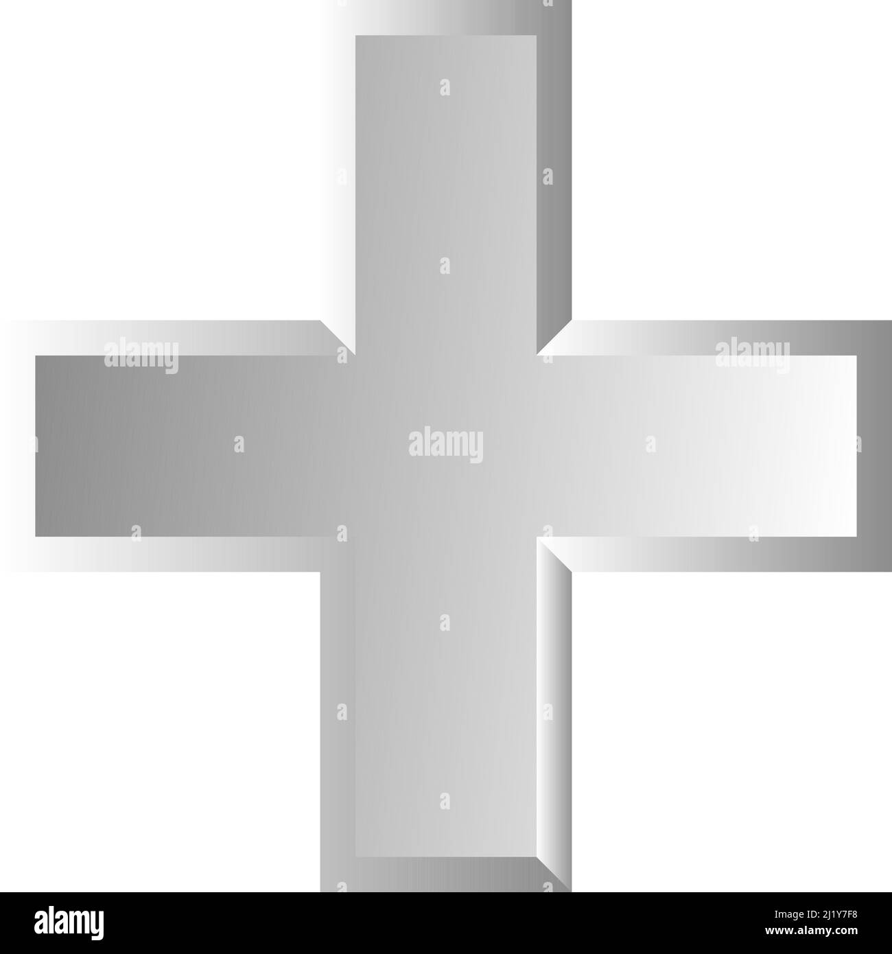 3d croce smussata come assistenza sanitaria, pronto soccorso, risposta di emergenza e come aiuto come simbolo generale. Ambulanza, paramedico, ospedale e clinica simbolo, icona - s Illustrazione Vettoriale