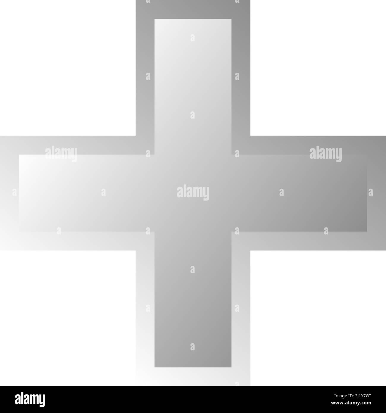 3d croce smussata come assistenza sanitaria, pronto soccorso, risposta di emergenza e come aiuto come simbolo generale. Ambulanza, paramedico, ospedale e clinica simbolo, icona - s Illustrazione Vettoriale