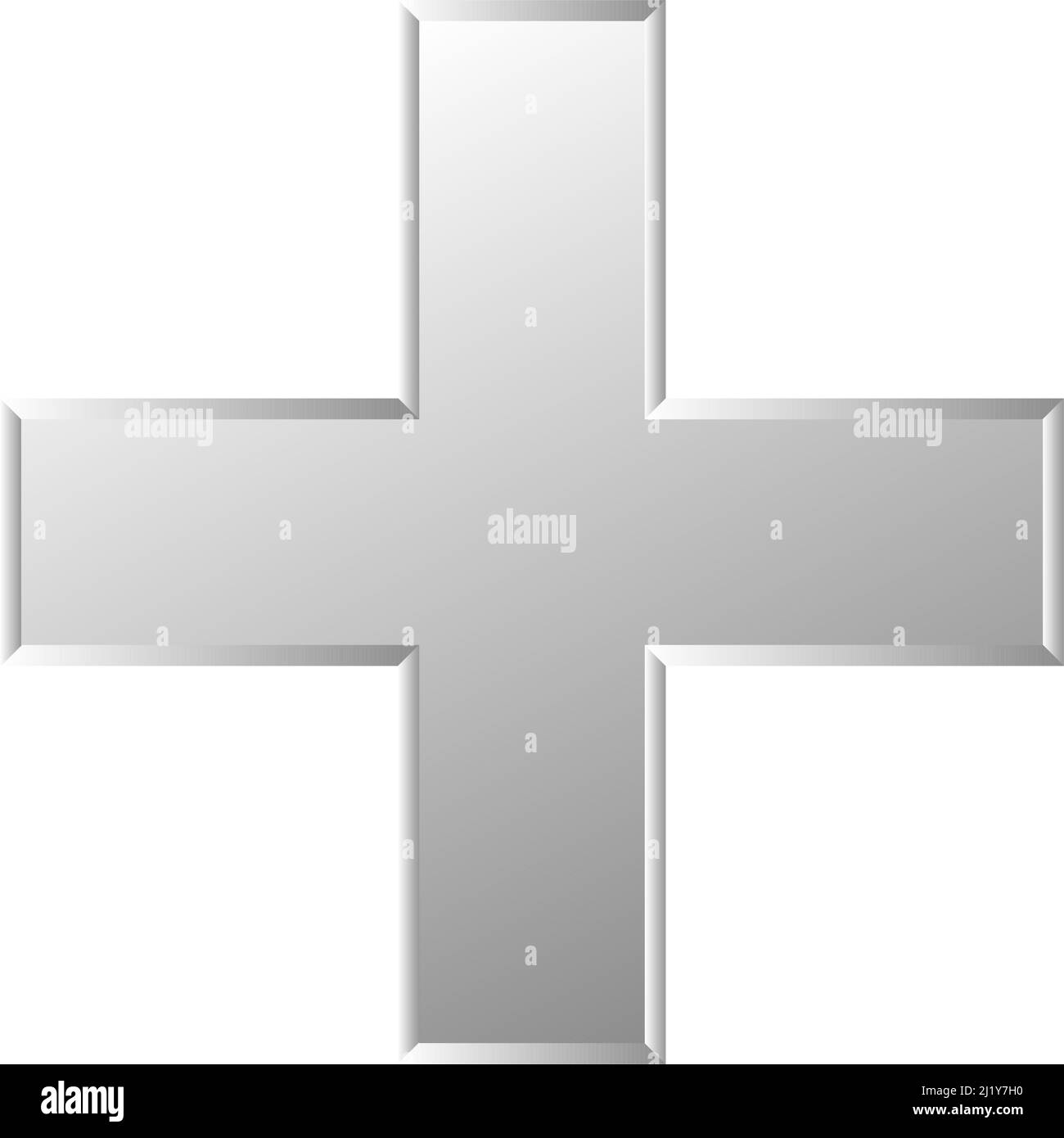 3d croce smussata come assistenza sanitaria, pronto soccorso, risposta di emergenza e come aiuto come simbolo generale. Ambulanza, paramedico, ospedale e clinica simbolo, icona - s Illustrazione Vettoriale