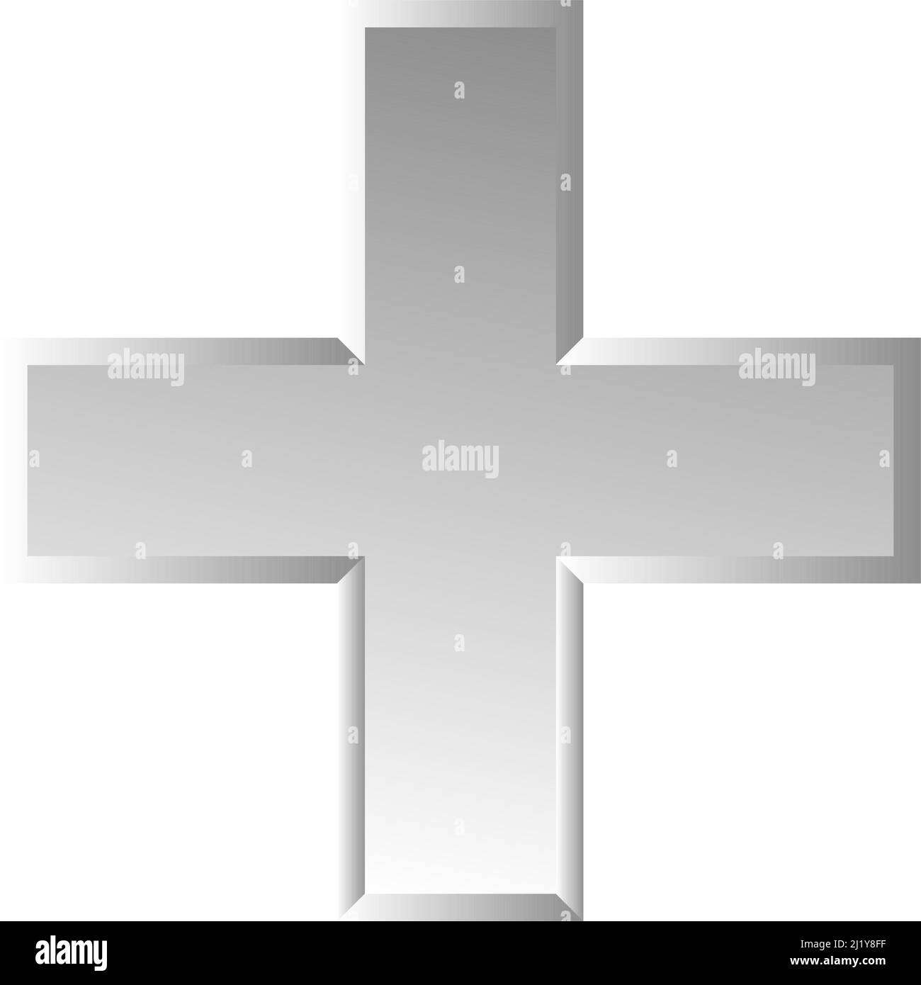 3d croce smussata come assistenza sanitaria, pronto soccorso, risposta di emergenza e come aiuto come simbolo generale. Ambulanza, paramedico, ospedale e clinica simbolo, icona - s Illustrazione Vettoriale