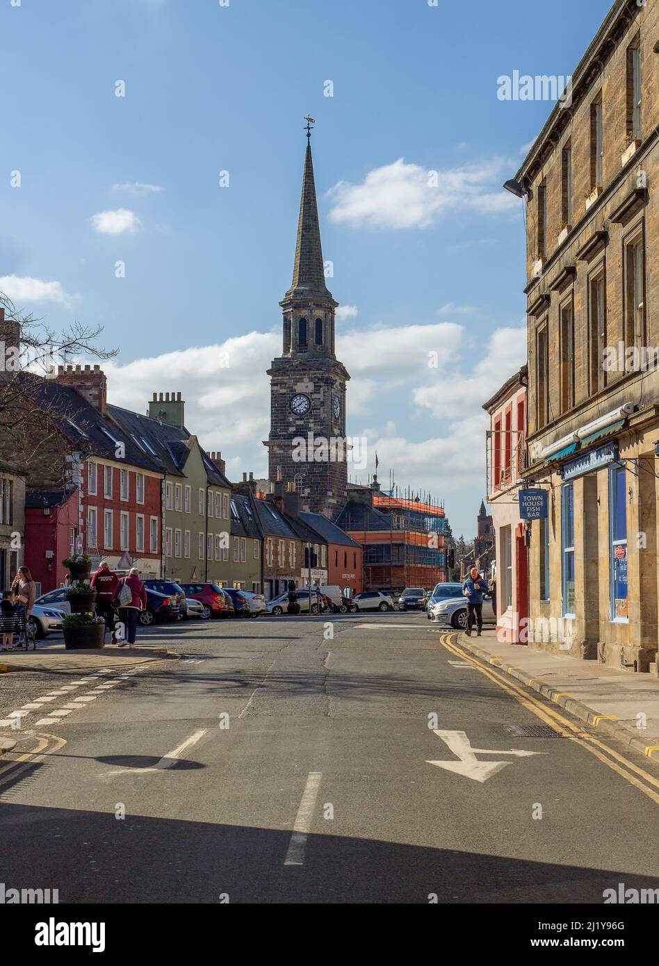 Centro Città di Haddington, East Lothian, Scozia, Regno Unito Foto Stock