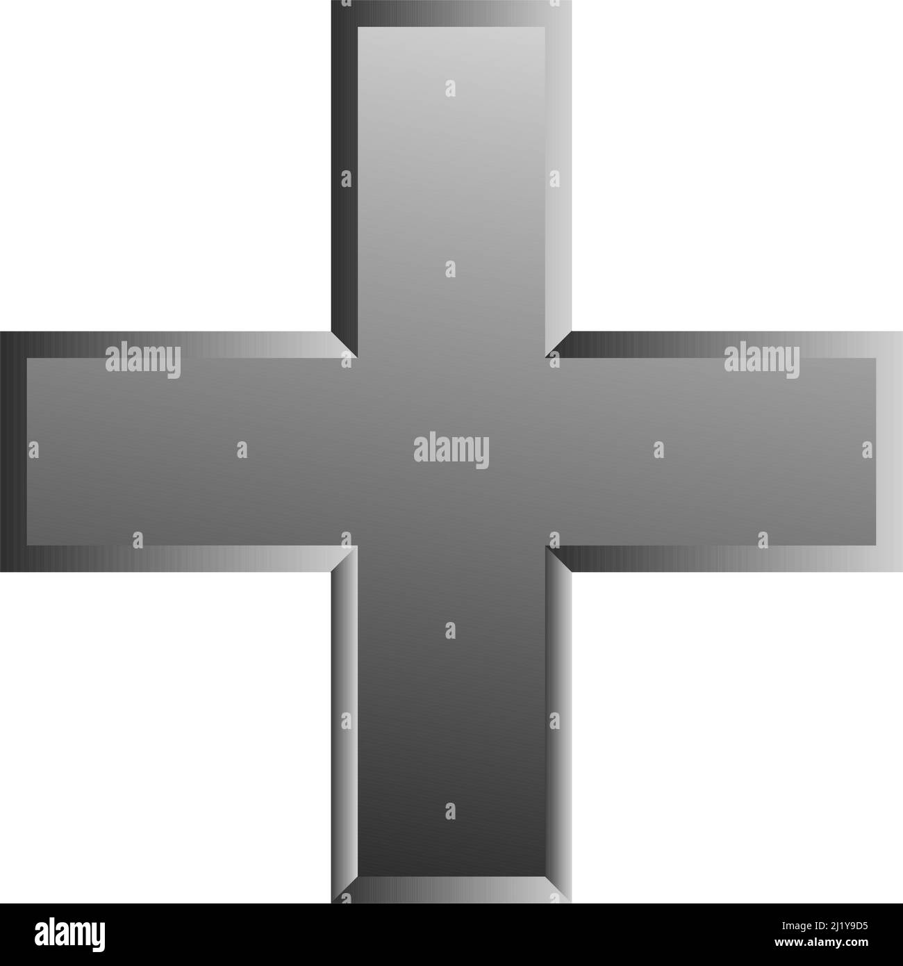 3d croce smussata come assistenza sanitaria, pronto soccorso, risposta di emergenza e come aiuto come simbolo generale. Ambulanza, paramedico, ospedale e clinica simbolo, icona - s Illustrazione Vettoriale