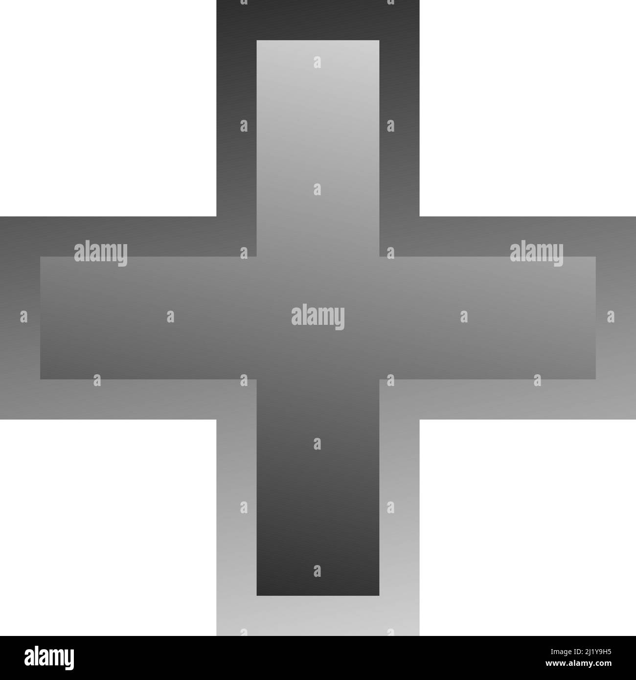 3d croce smussata come assistenza sanitaria, pronto soccorso, risposta di emergenza e come aiuto come simbolo generale. Ambulanza, paramedico, ospedale e clinica simbolo, icona - s Illustrazione Vettoriale