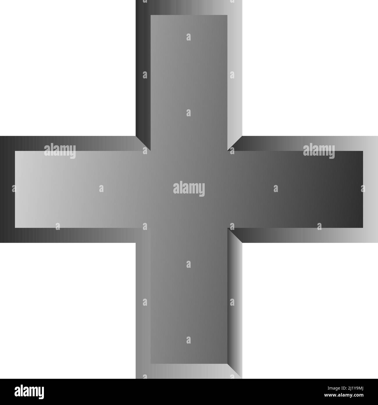 3d croce smussata come assistenza sanitaria, pronto soccorso, risposta di emergenza e come aiuto come simbolo generale. Ambulanza, paramedico, ospedale e clinica simbolo, icona - s Illustrazione Vettoriale