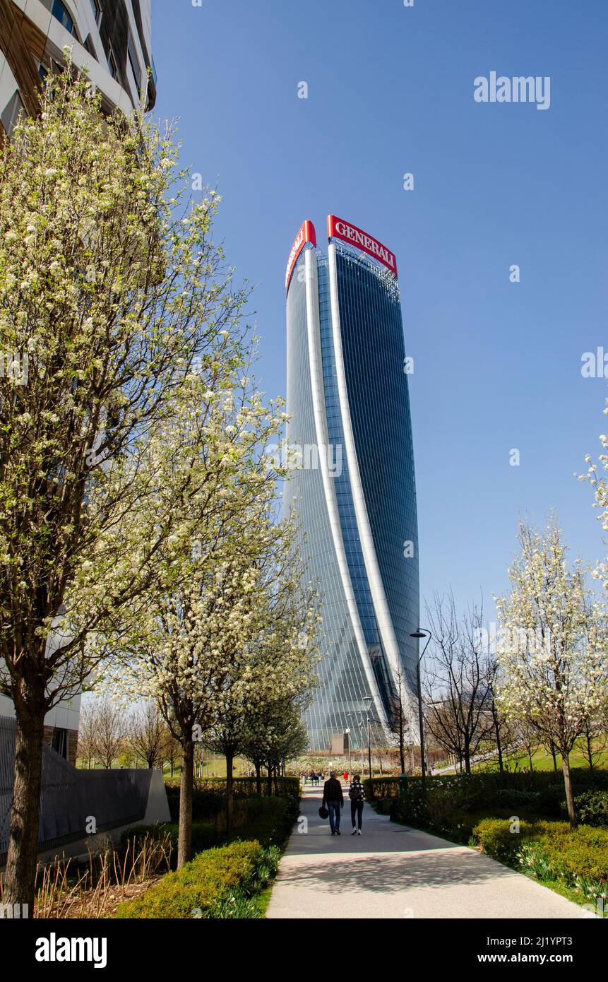 Torre generali, lo Storto, il Twisted è un grattacielo di Milano. Gennaio 23, 2018. Architetto Zaha Hadid. Foto Stock