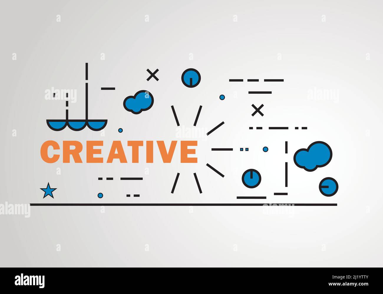 Moderna tipografia design creativo in stile geometrico Illustrazione Vettoriale