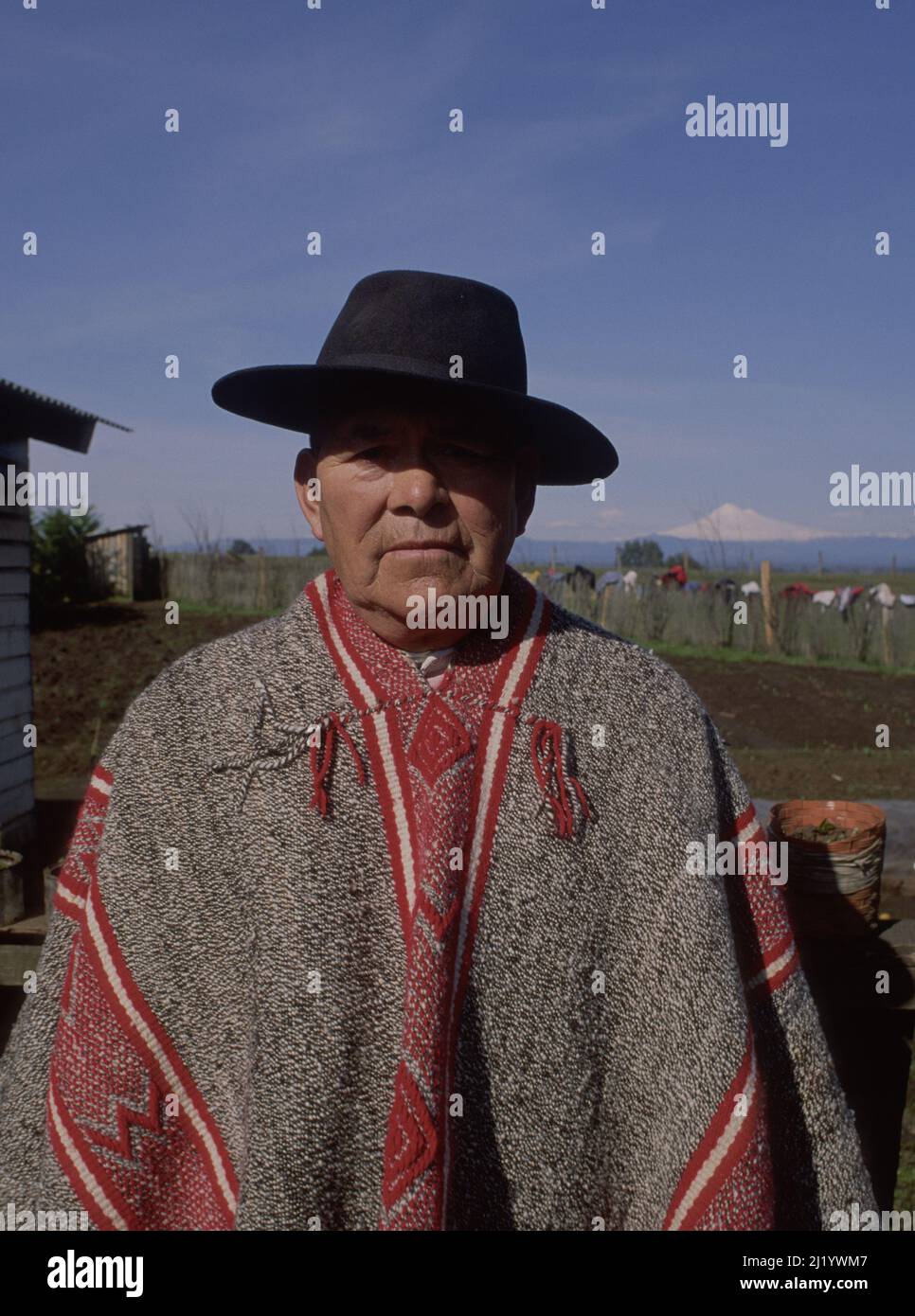 Mapuche nativo primo contadino nazione nel sud del Cile, Sud America Foto Stock