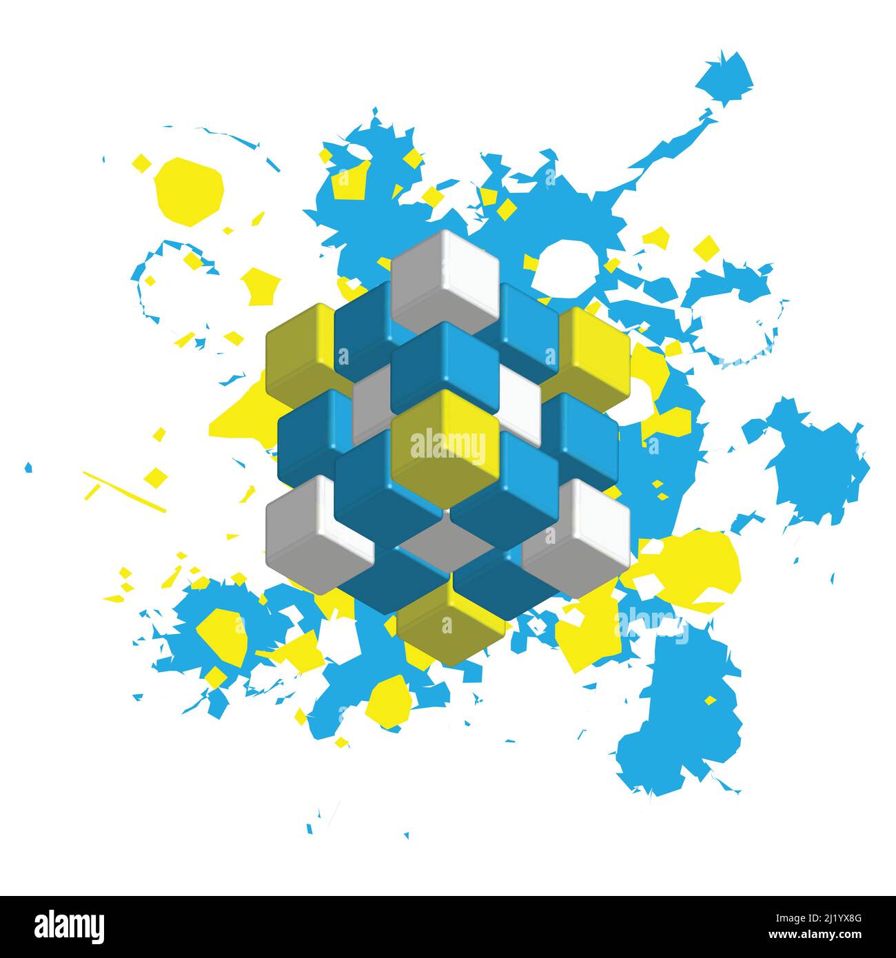 Il cubo di Rubik in diverse posizioni è realisticamente isolato. Illustrazione isometrica editoriale. Il cubo di Rubik è un puzzle combinato 3D Illustrazione Vettoriale