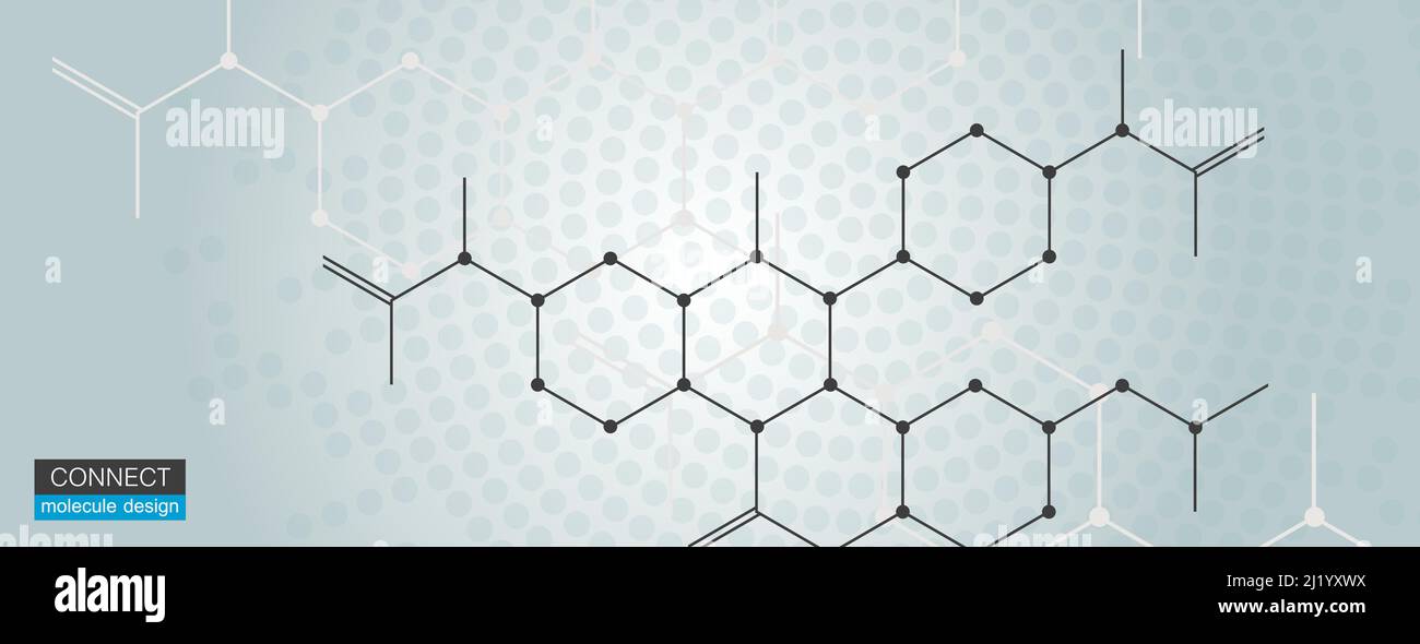 Modello di banner vettoriale astratto con esagoni collegati Illustrazione Vettoriale