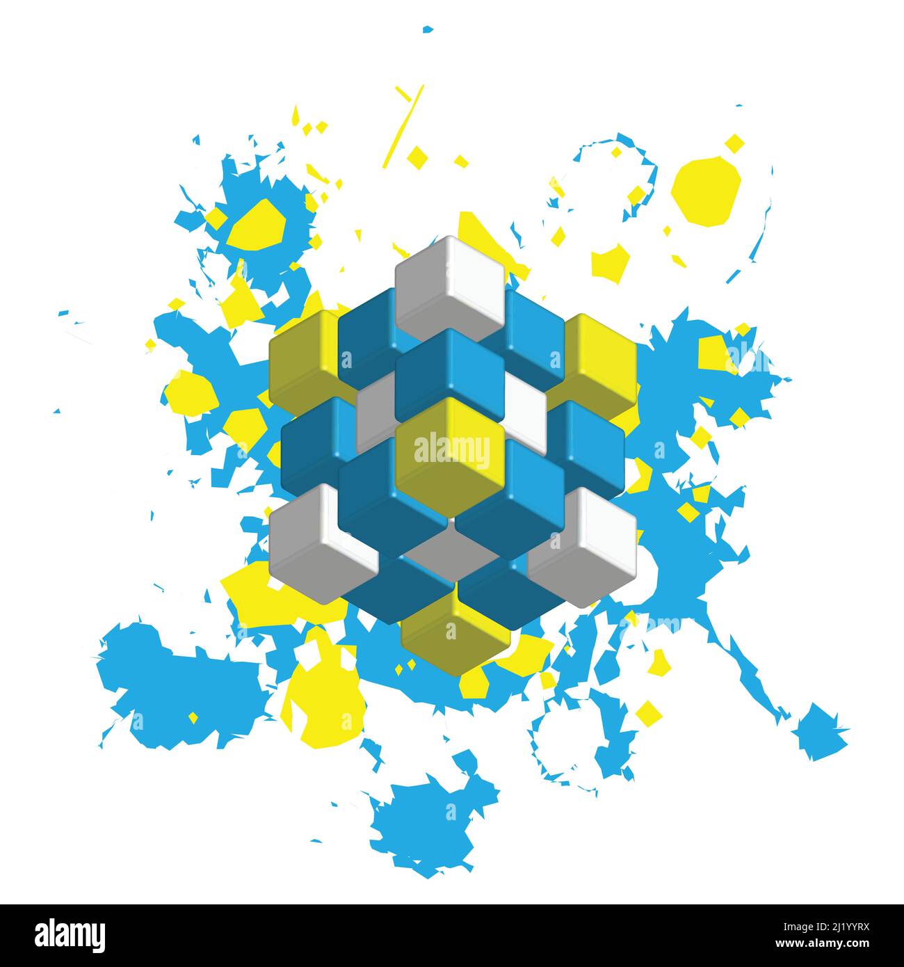 Il cubo di Rubik in diverse posizioni è realisticamente isolato. Illustrazione isometrica editoriale. Il cubo di Rubik è un puzzle combinato 3D Illustrazione Vettoriale