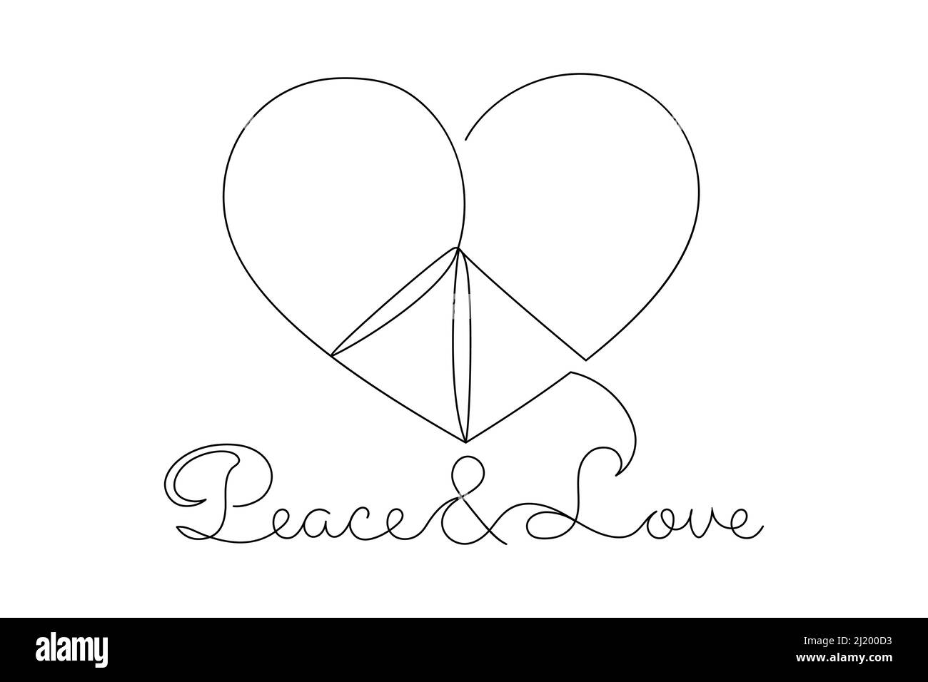 Pace in un moderno stile lineare minimalista astratto. Illustrazione Vettoriale