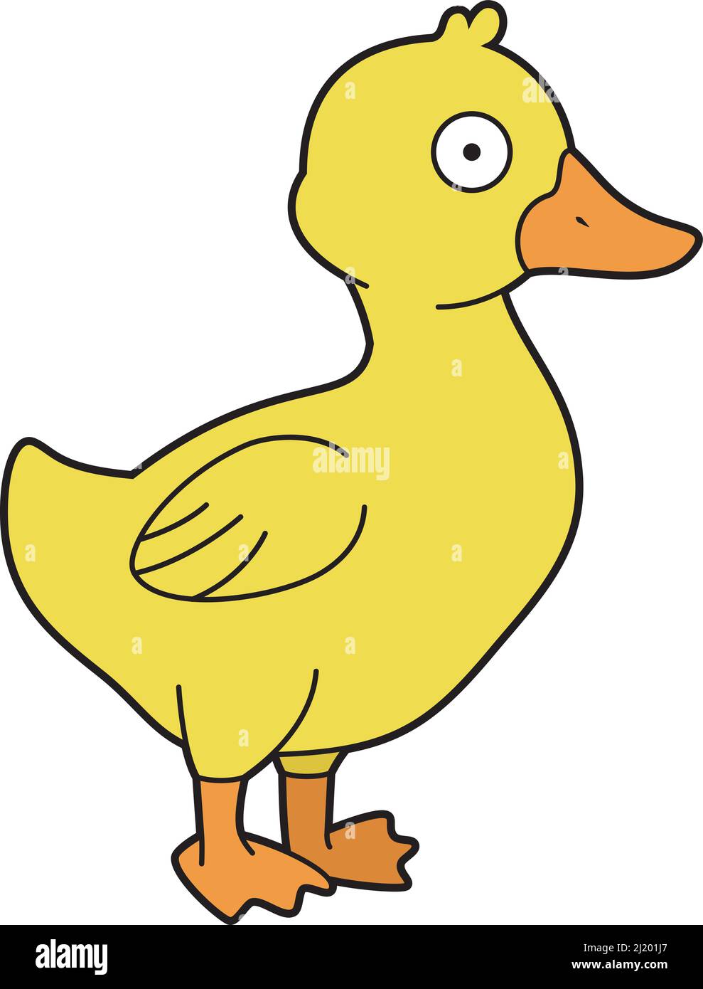 Carino cartoon vettore illustrazione di un duckling Illustrazione Vettoriale