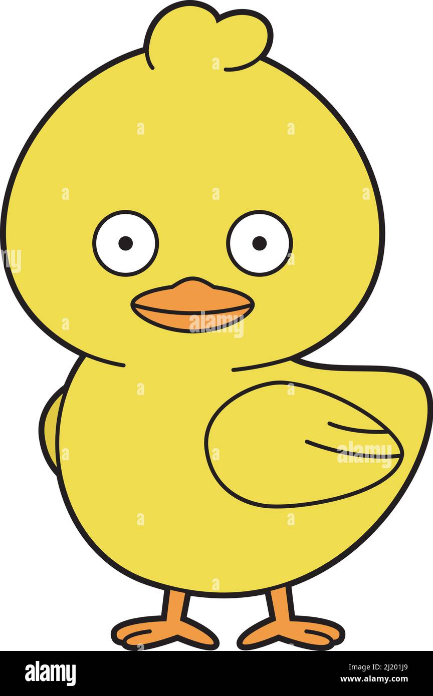 Carino cartoon vettore illustrazione di un pulcino Illustrazione Vettoriale