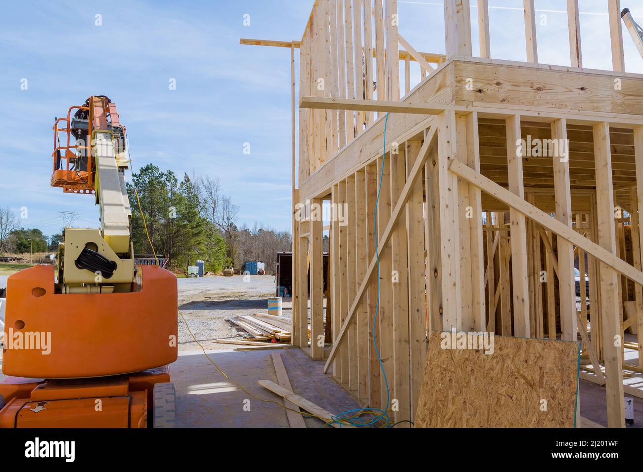 Logistica fornitura carrelli elevatori carrelli elevatori carrelli elevatori carrello elevatore nella nuova casa Foto Stock