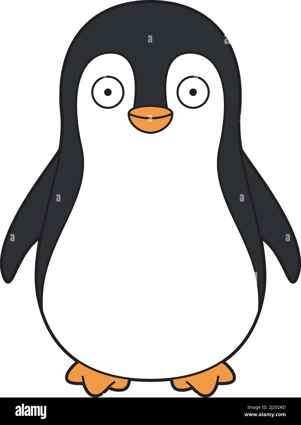 Carino cartoon vettore illustrazione di un pinguino Illustrazione Vettoriale