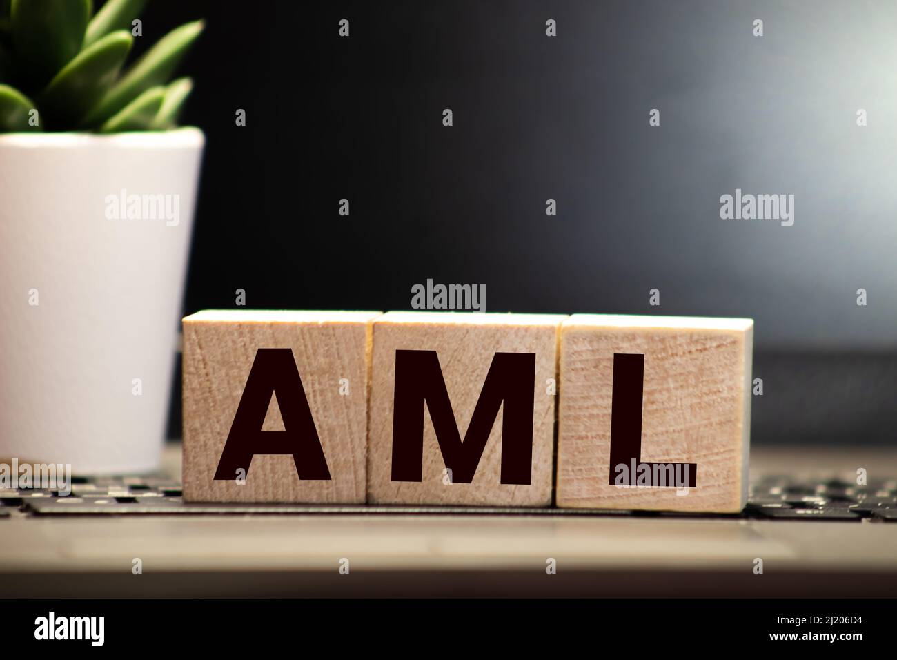 AML Acute mieloid leukemia Acronimo su cubi colorati di legno Foto Stock