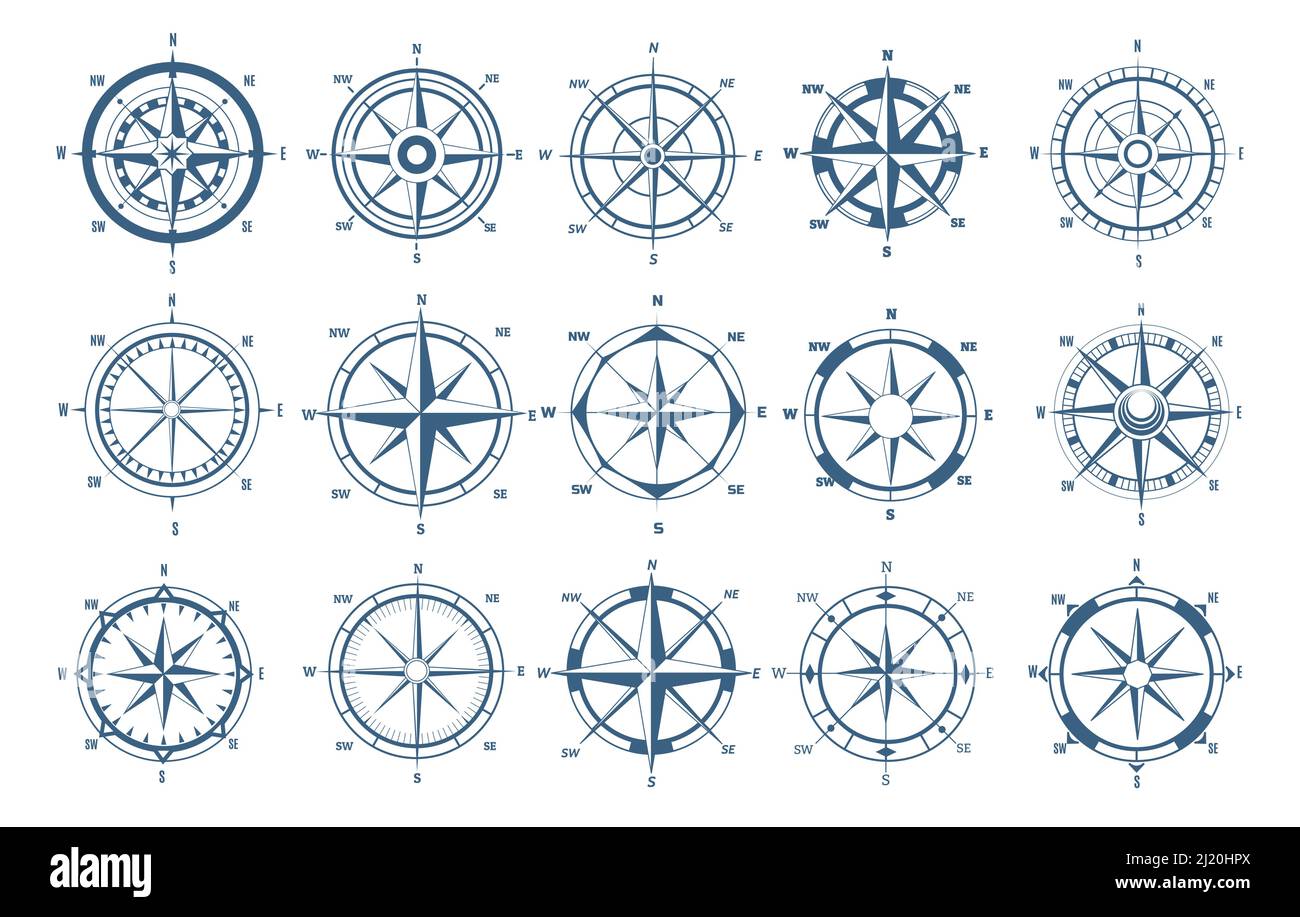 Rose di vento nautiche Illustrazione Vettoriale
