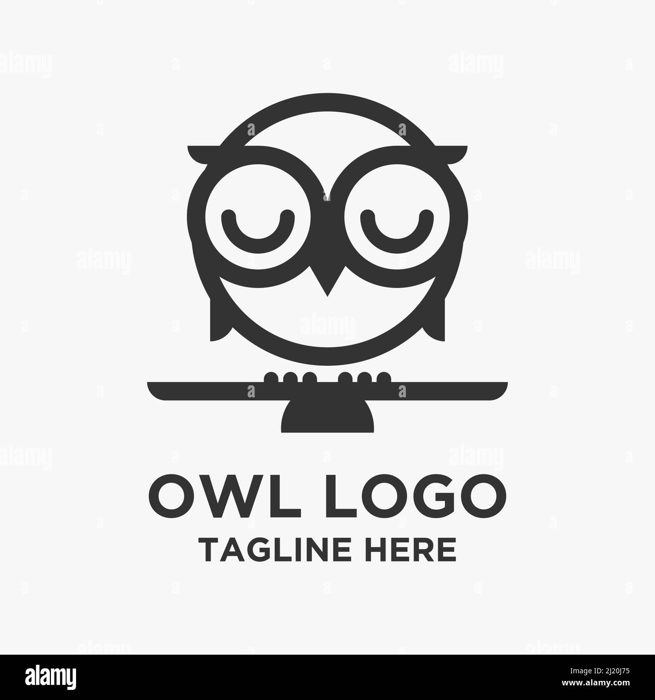 Carino logo OWL design Illustrazione Vettoriale