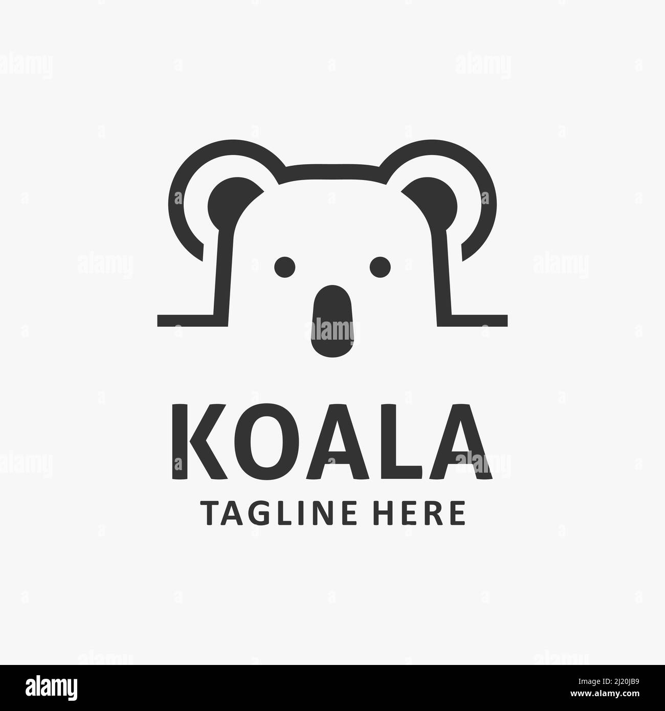 Design con linea logo Koala Illustrazione Vettoriale