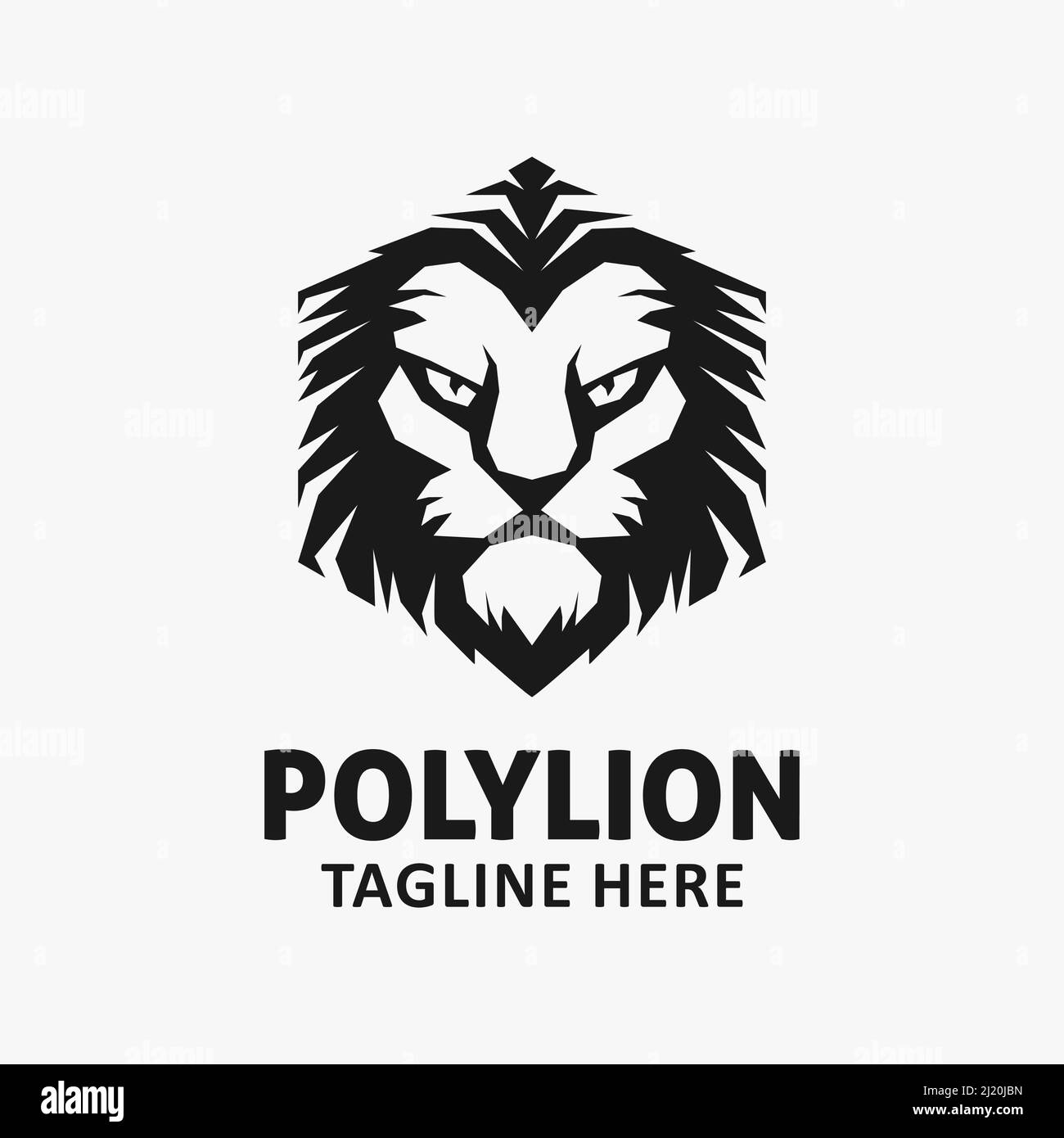 disegno del logo del leone poligonale Illustrazione Vettoriale