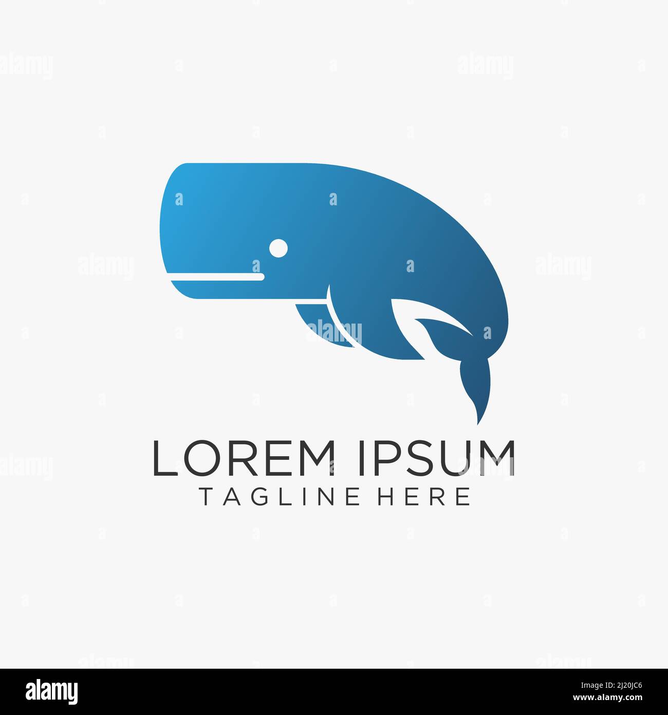 Design con logo Blue Whale Illustrazione Vettoriale