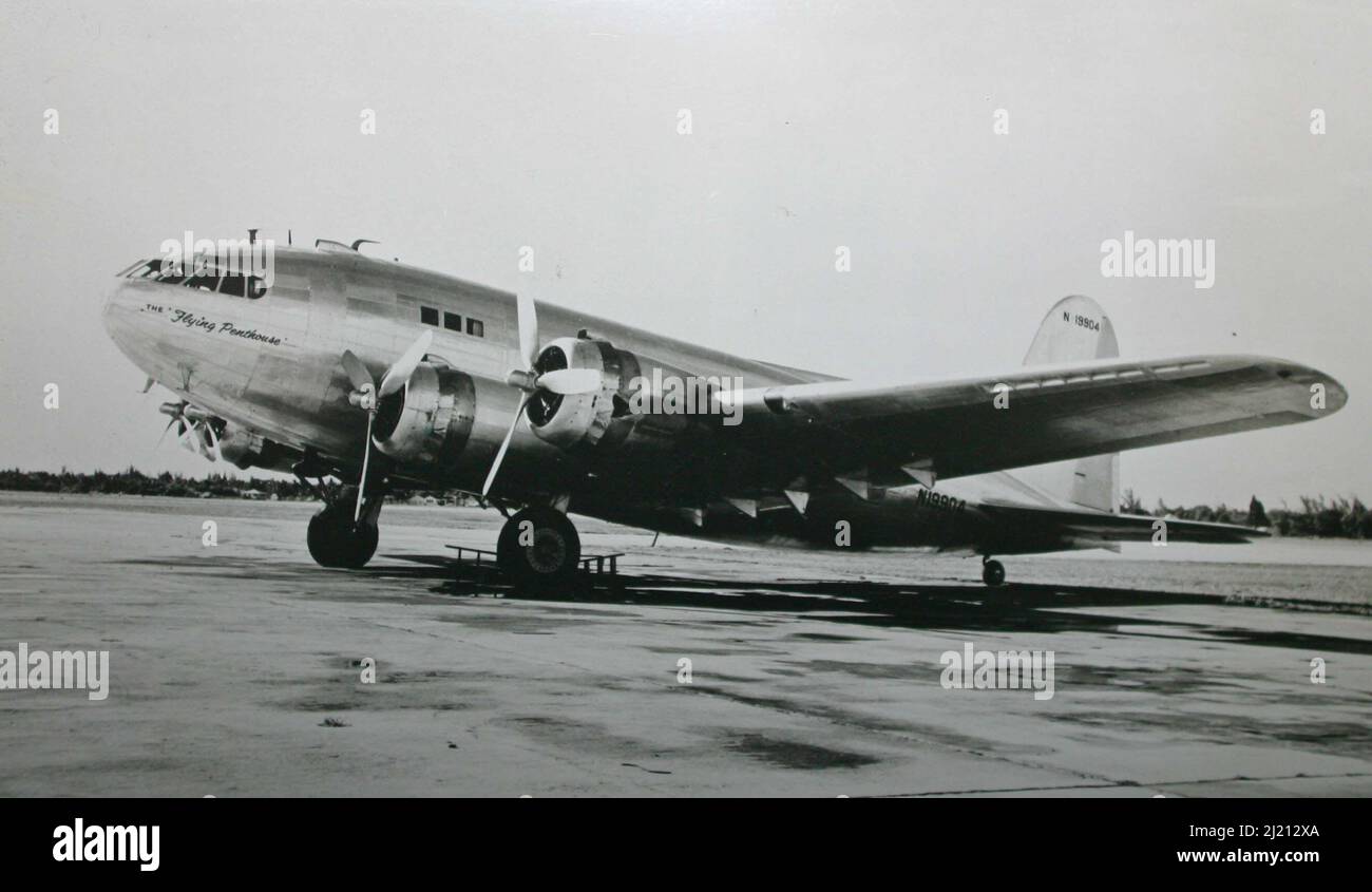 COPY COLLECT DEL VELIVOLO BOEING 307 STRATOLINER PRECEDENTEMENTE DI PROPRIETÀ DI HOWARD HUGHES (ORA PLIEBOAT) FT. LAUDERDALE.USA. FOTO: GARY ROBERTS Foto Stock