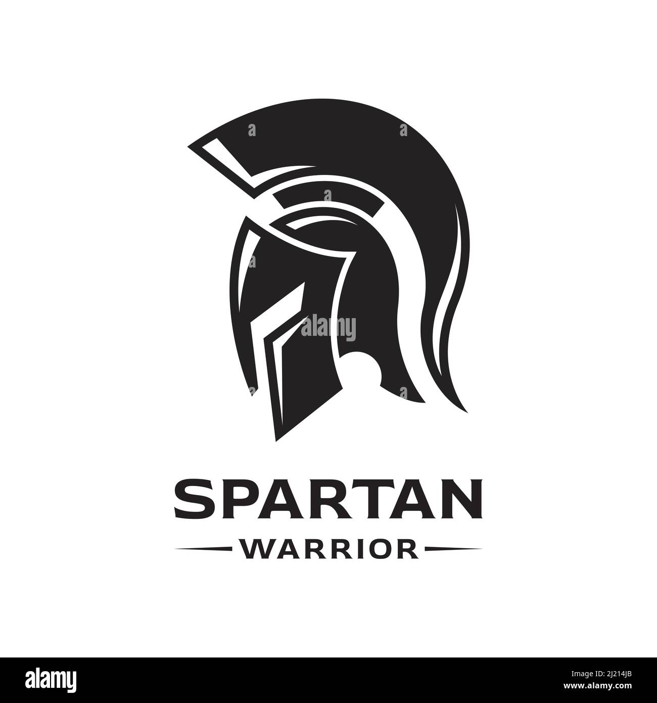 Antico greco Spartan Guerriero casco Armor Logo Design Vector Illustrazione Vettoriale