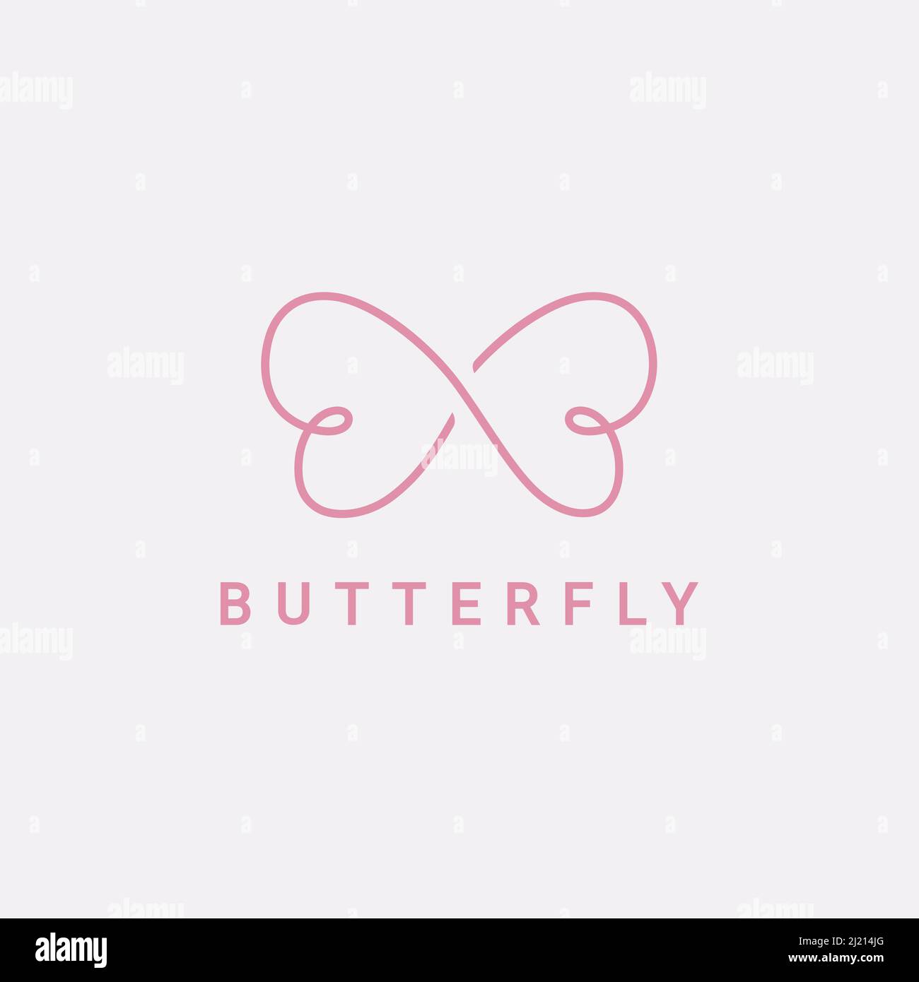 vettore di disegno con logo butterfly line art Illustrazione Vettoriale