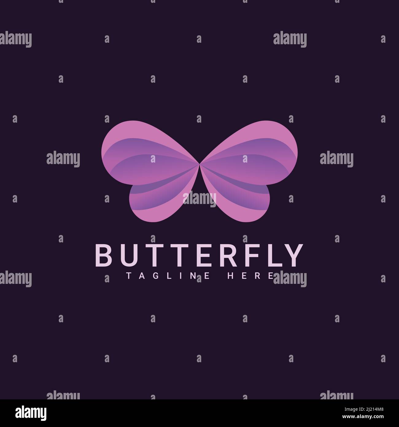 Bella Flying Butterfly Beauty Logo Design Vector Illustrazione Vettoriale