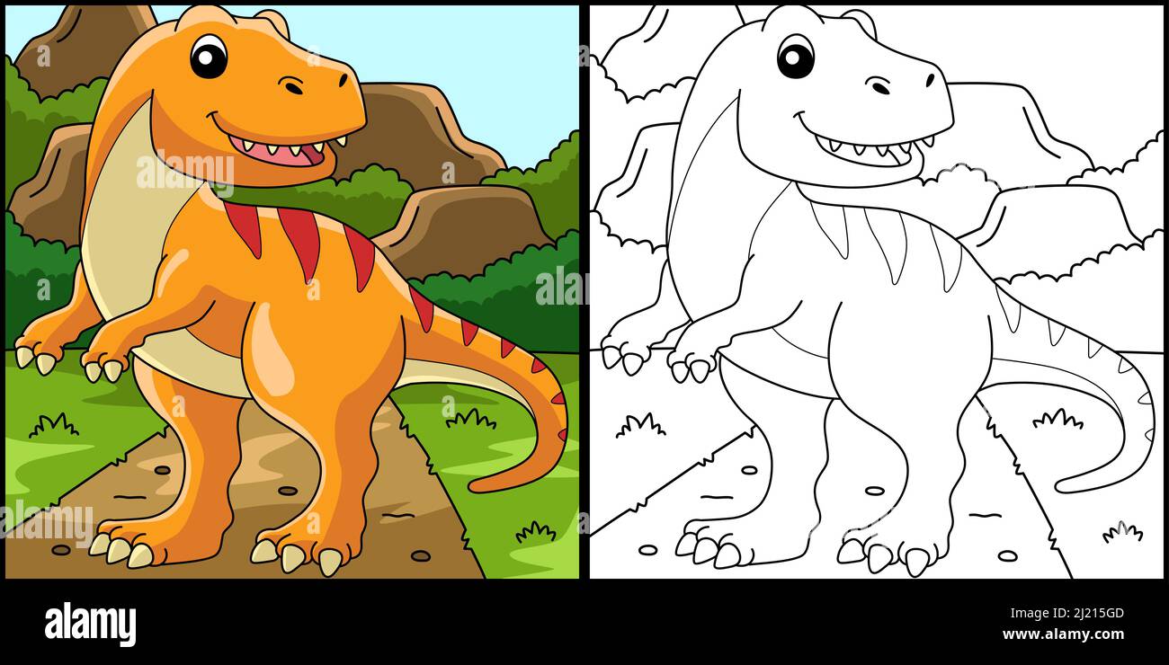 Tyrannosaurus Dinosaur colorazione pagina Illustrazione Illustrazione Vettoriale