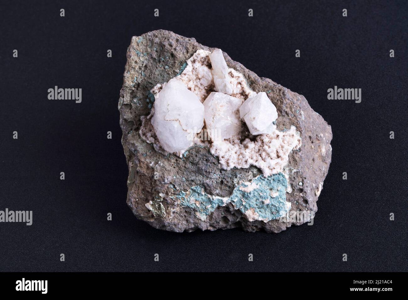 Apopyllite da deccan basalto, Pune, Maharashtra, India Foto Stock