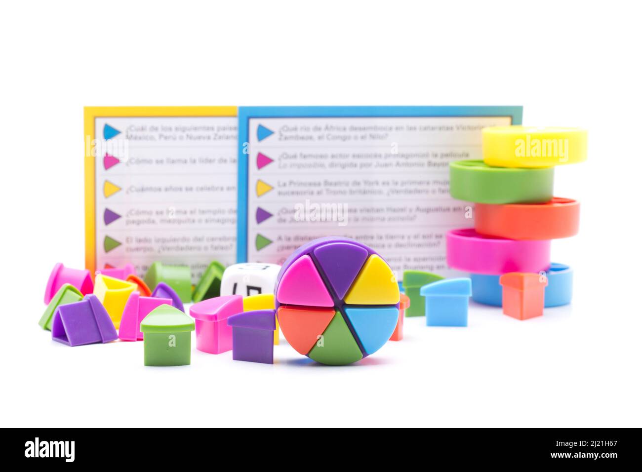 Triangoli colorati, disposti in cerchio Foto Stock