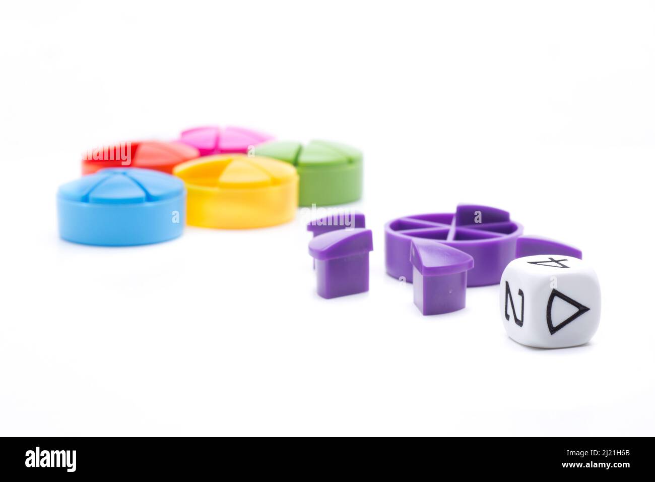 Triangoli colorati, disposti in cerchio Foto Stock