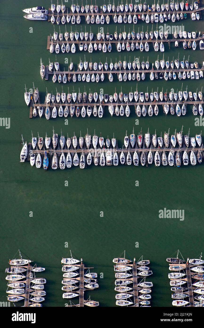 Marina Nieuwpoort, vista aerea, Belgio Foto Stock