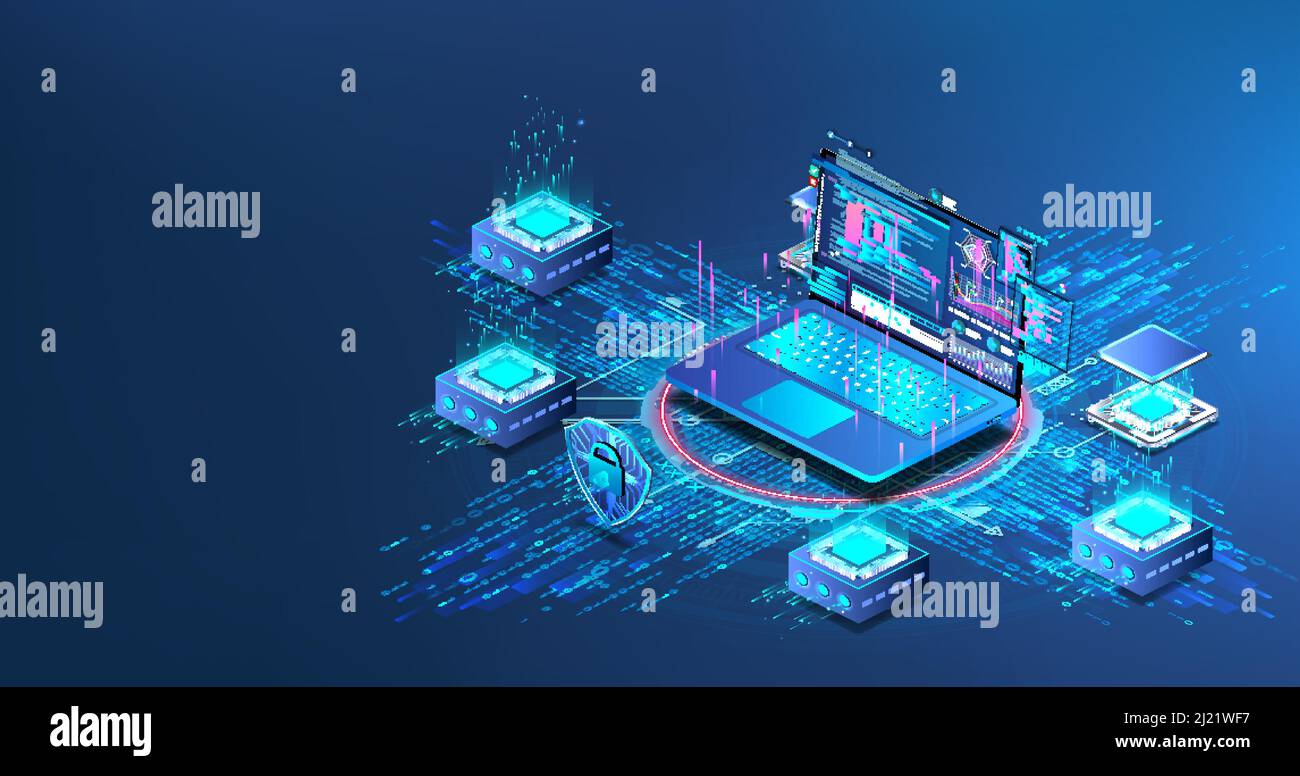 Analisi isometrica dei dati di grandi dimensioni e flusso di dati Illustrazione Vettoriale