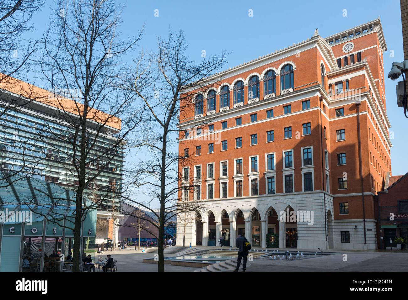 Uffici a Brindley Place nel centro di Birmingham, Regno Unito Foto Stock
