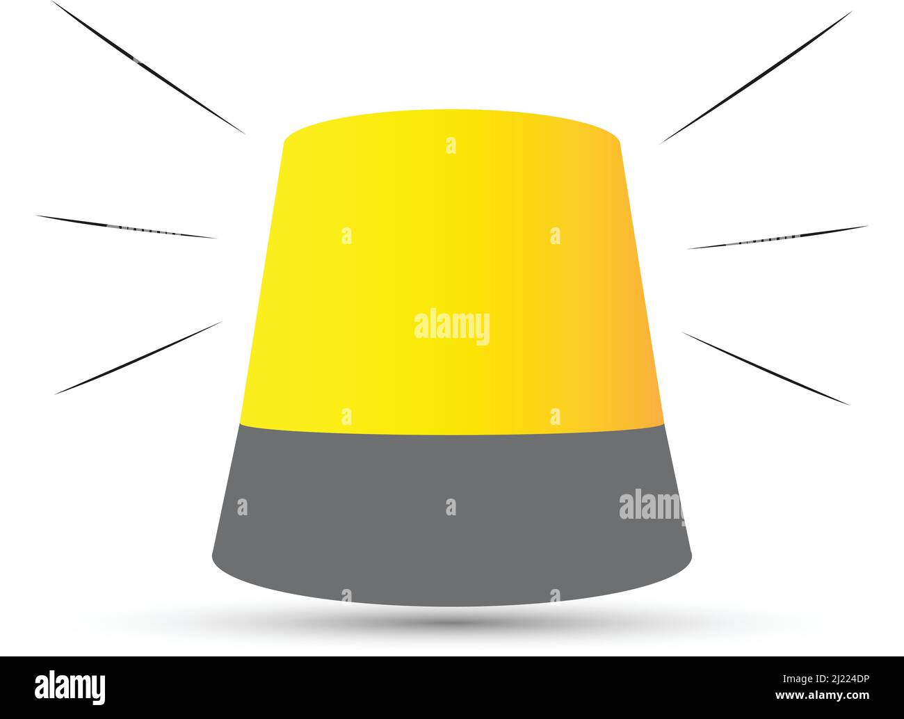 Vettore luminoso giallo lampeggiante su sfondo bianco Illustrazione Vettoriale