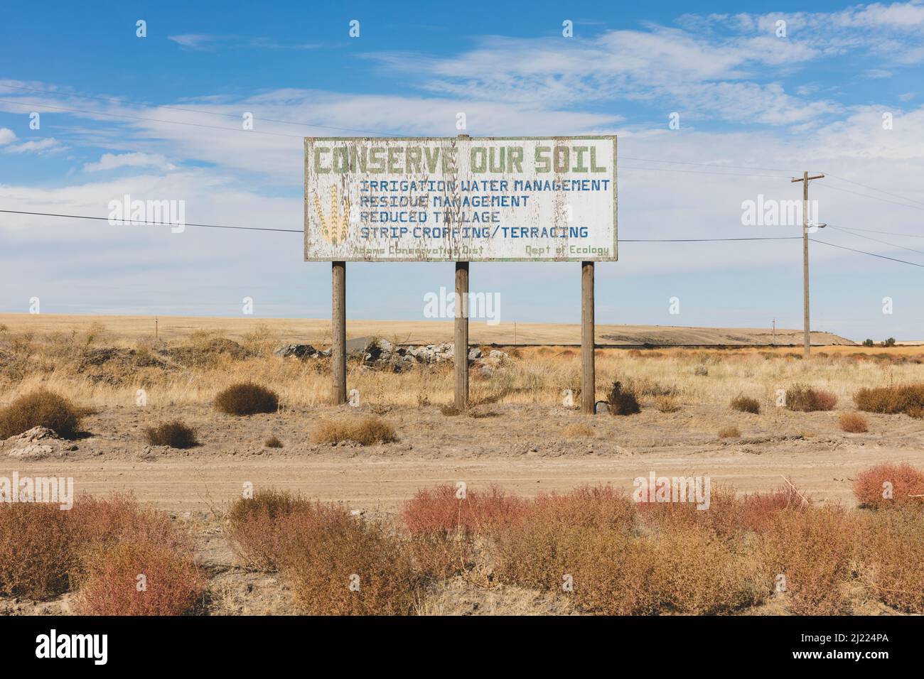 Conserva il messaggio sul suolo su un cartellone stradale. Foto Stock