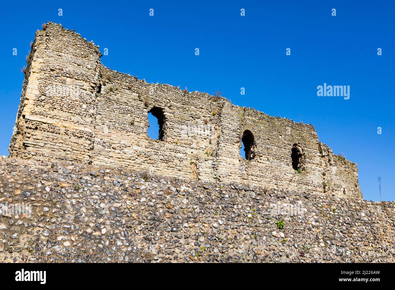 Le rovine del castello di Canterbury, Kent, Inghilterra Foto Stock